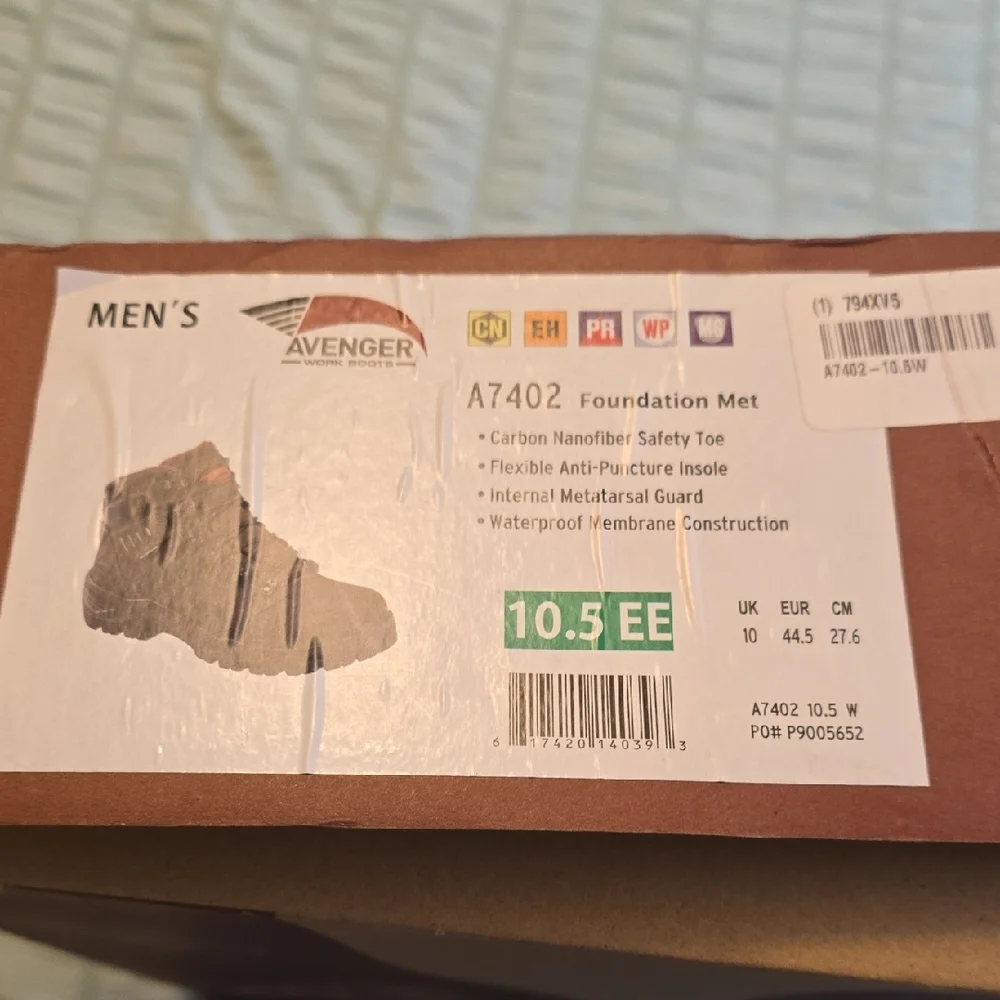 Avenger Gray and Black Men's Boots 10.5 New - Picture 6 of 6